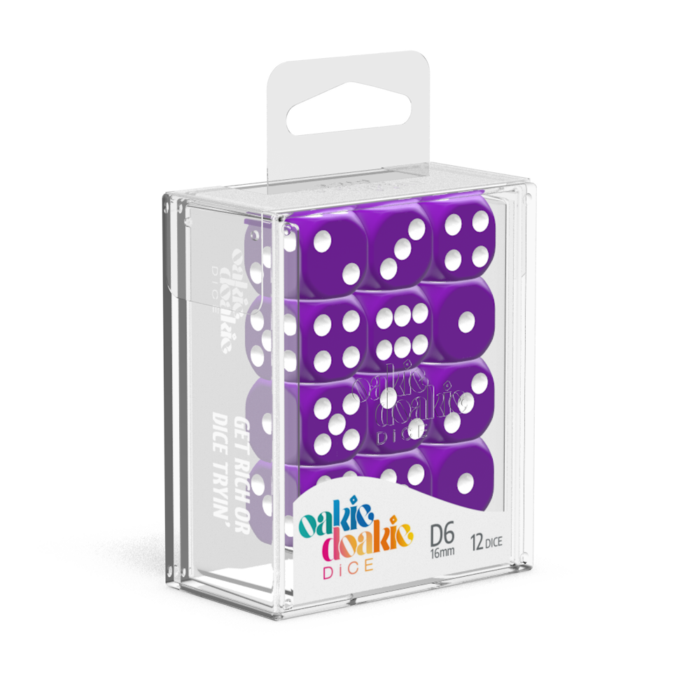 Oakie Doakie: Dice – D6 16 mm Solid – Purple (12)