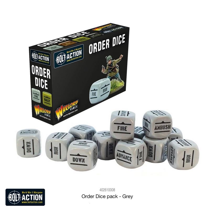 Bolt Action - Order Dice Grey