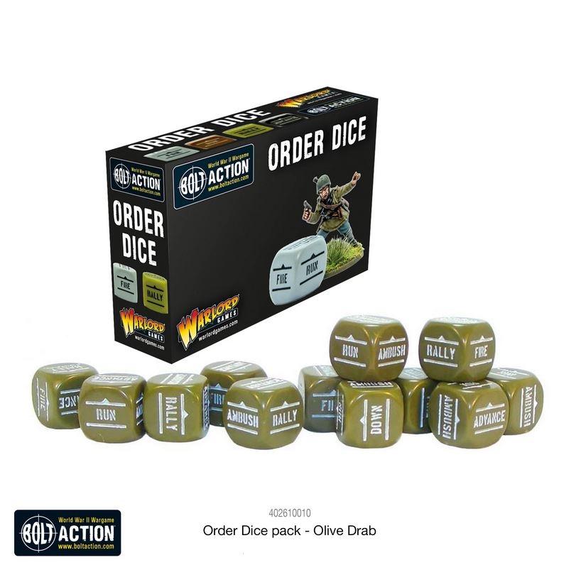 Bolt Action - Order Dice Olive Drab