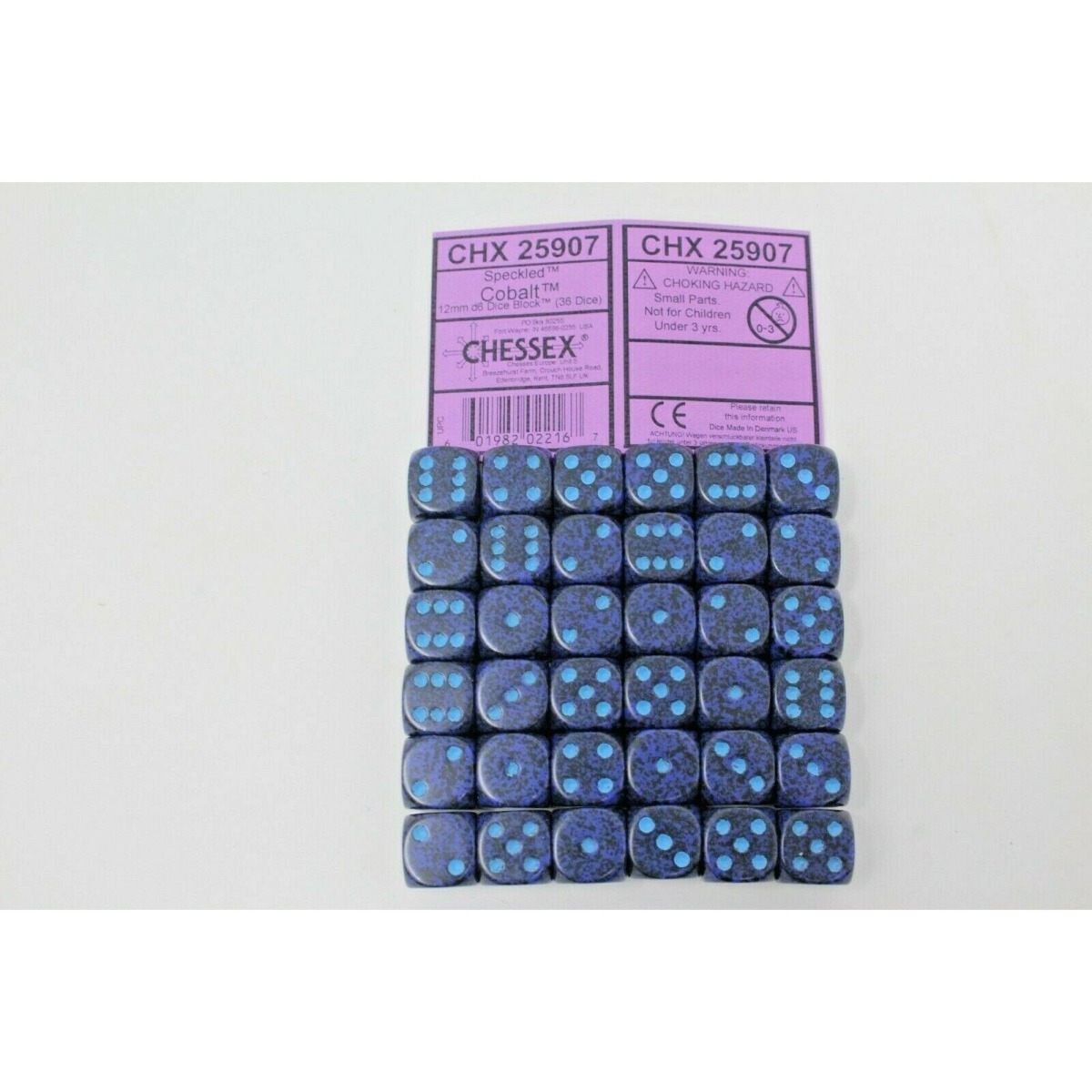 Chessex 25907 Speckled 12mm d6 Cobalt Block (36)
