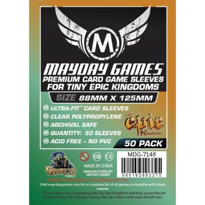 Mayday - Premium Custom Tiny Epic Kingdoms Sleeves (Pack of 50) - 88 X 125 MM