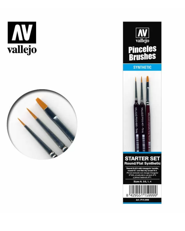 Vallejo - Brushes - Precision - Starter Set I (3 Pcs.)