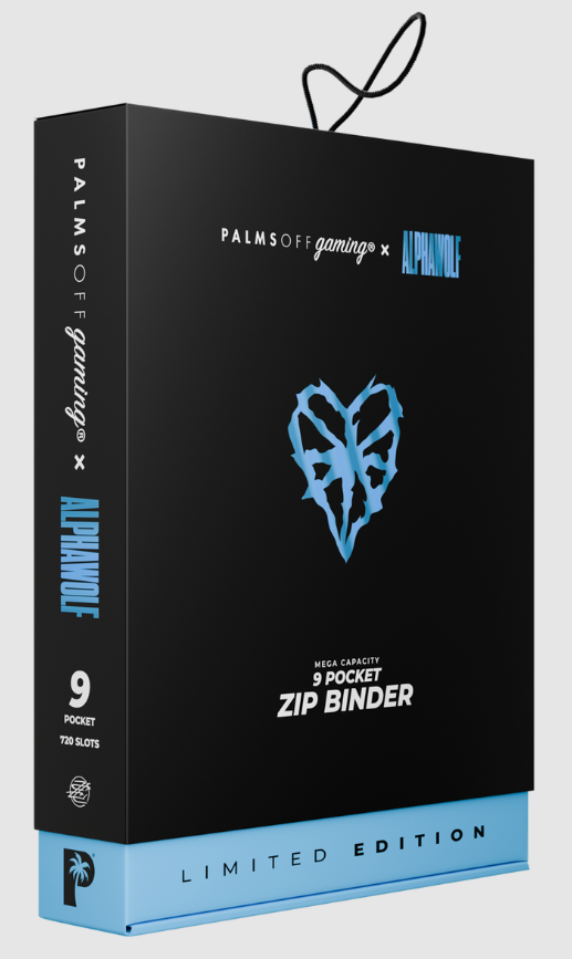Limited Edition MEGA Capacity 12 Pocket Zip Binder - POG X Alpha Wolf - Palms Off Gaming