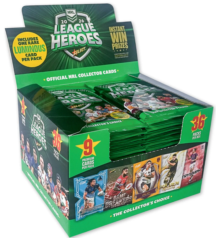 2026 NRL League Heroes Cards Box (36 Packs)